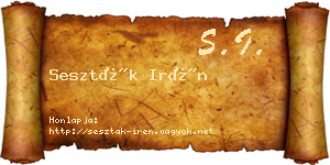 Seszták Irén névjegykártya
